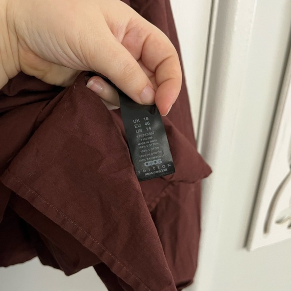 ASOS Brown Crochet Cotton Blouse Top - Picture 6 of 6